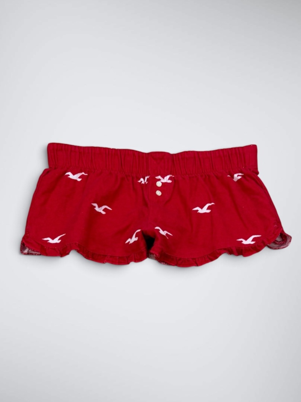 VTG Hollister Red Ruffle Pajama Shorts